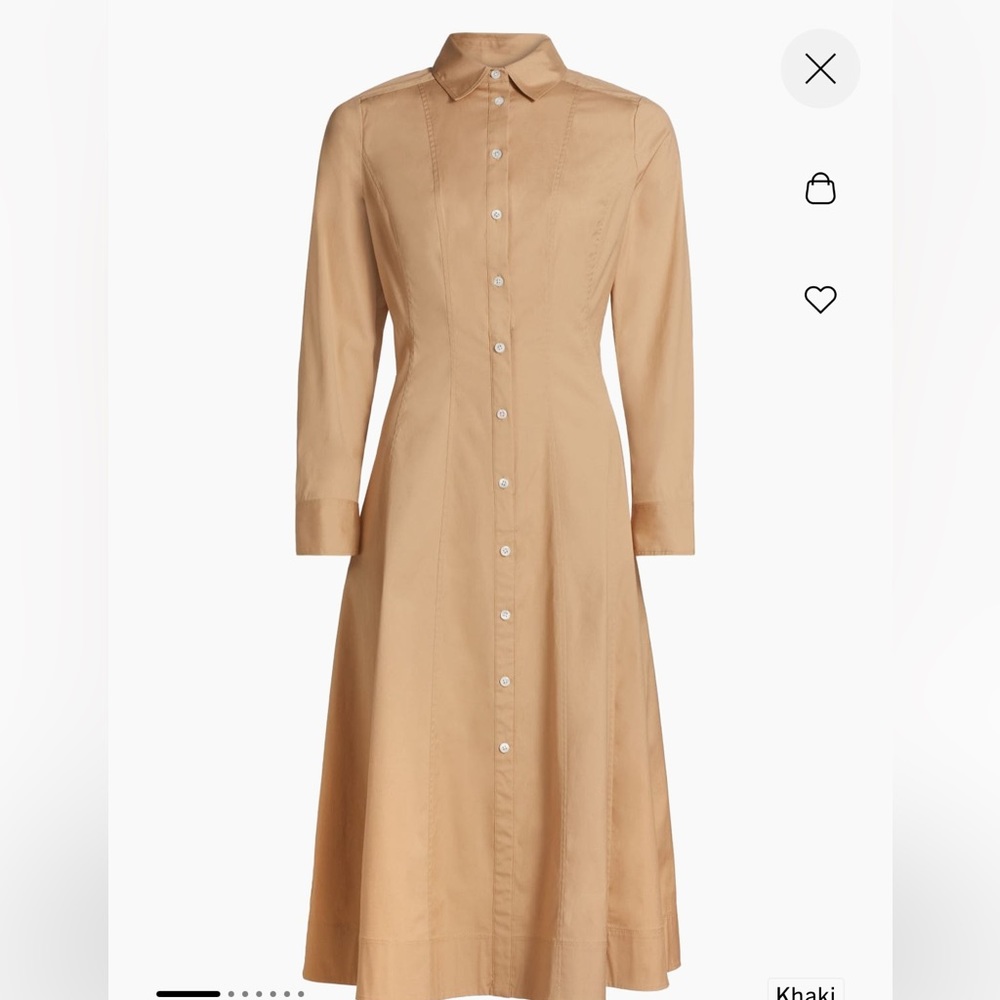 NWT Veronica Beard Goldie Shirt Dress with Cuffed Sleeves